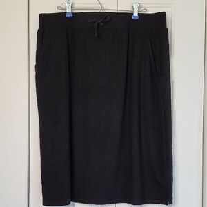 Main Street Exchange NWT Ribbed Pull-on Black Elastic Waist Midi Skirt  XL